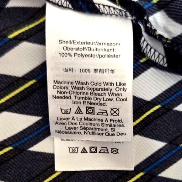 DKNY Geometric Print Cropped Wide Leg Pull-On Culotte Pants Women's Size Large - Picture 8 of 8